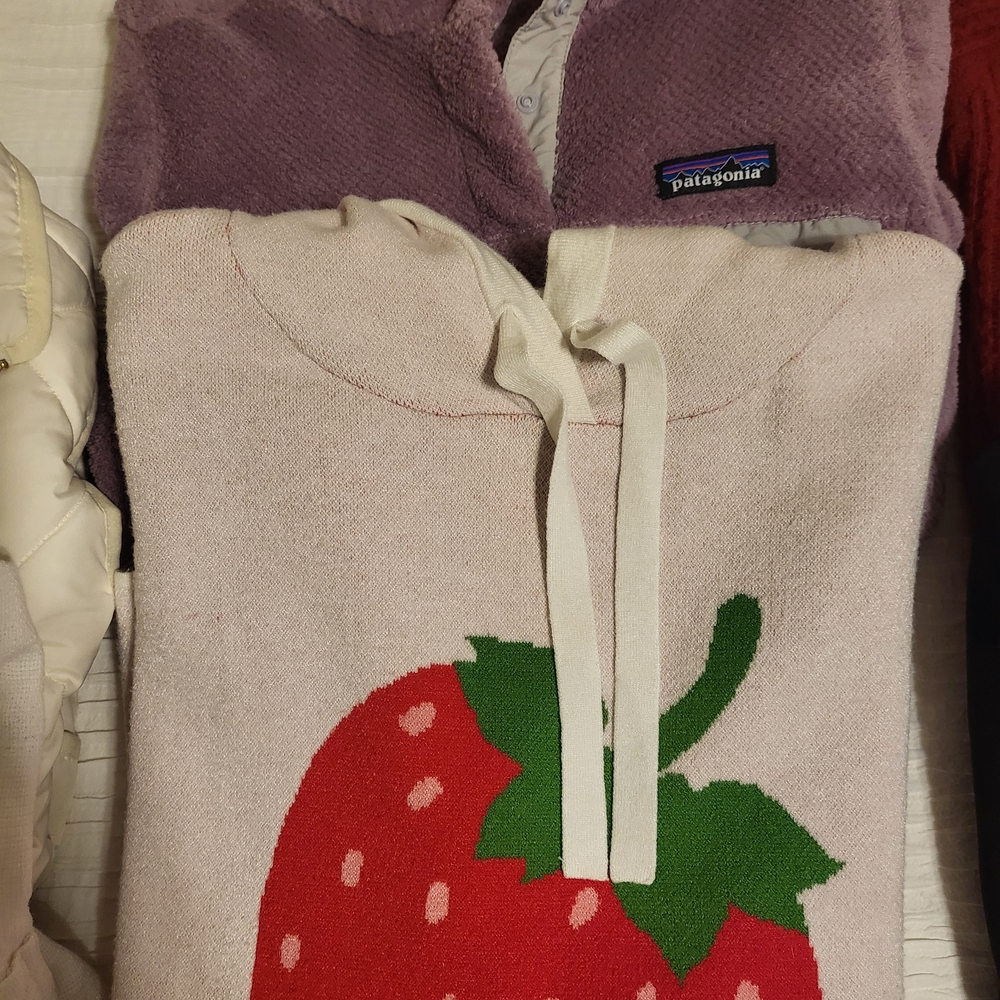 Kate Spade Pink Hoodie with Strawberry Design - Picture 2 of 10